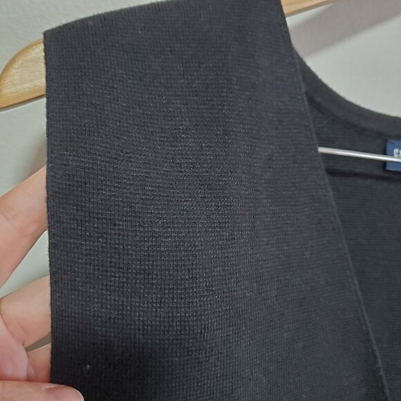 GAP CashSoft Sweater Vest Button Front V-Neck Textured Knit Black Women's Large - Picture 3 of 10